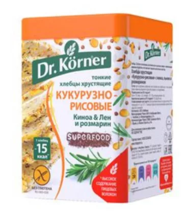 Хлебцы DR. KORNER кукурузно-рисовые с киноа, льном и розмарином 100 г