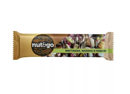Батончик KDV "Nut&Go" с  фисташкой, кешью и малиной глазированный 28 г