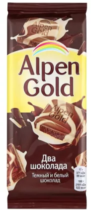 Шоколад ALPEN GOLD "Два шоколада" 85 г