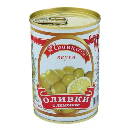 Оливки ПРИНЦЕССА ВКУСА с лимоном 300 г