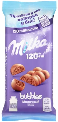 Шоколад MILKA "Bubbles" пористый молочный 76 г