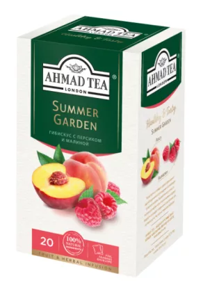 Чай травяной AHMAD TEA "Summer Garden" со вкусом персика и малины 20х1,8 г