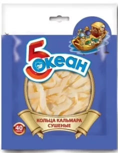 Кальмар 5 ОКЕАН кольца сушеные 40 г