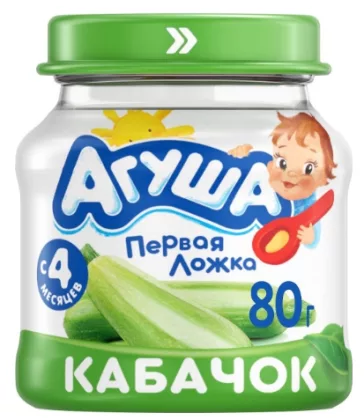 Агуша Пюре кабачок 4+ мес. бан. 80 г