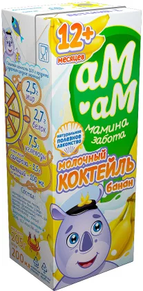 Молочный коктейль АМ-АМ для детей с 12 месяцев с бананом 200 мл 2,5%