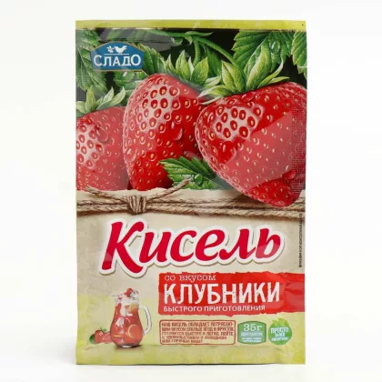 Кисель СЛАДО "Клубника" моментальный на натуральном соке 35 г