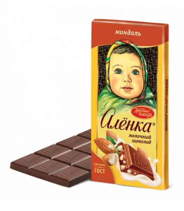 Шоколад КРАСНЫЙ ОКТЯБРЬ "Аленка" молочный с миндалем 75 г