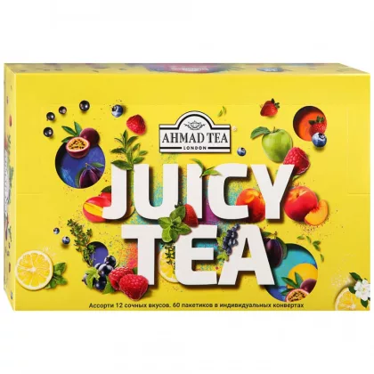 Чайный набор AHMAD TEA "Juicy tea" ассорти 12 вкусов 60х2г 60 шт