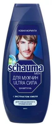 Шампунь SCHAUMA Men "Ultra Сила" с хмелем 360 мл