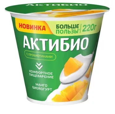 Биойогурт АКТИБИО с манго 220 г 3%