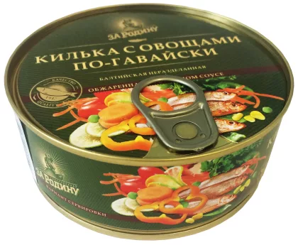 Килька ЗА РОДИНУ "По-гавайски" с овощами 240 г
