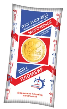 Полено мороженое ЗДОРОВЫЕ ПРОДУКТЫ "22 копейки" ванильное 350 г 15%
