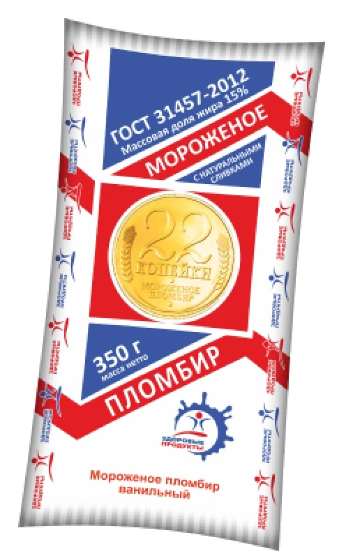 Полено мороженое ЗДОРОВЫЕ ПРОДУКТЫ "22 копейки" ванильное 350 г 15%