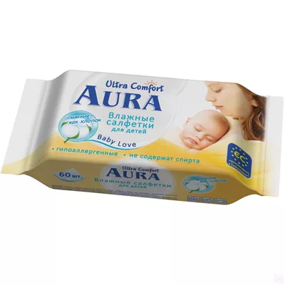 Салфетки влажные для детей AURA Ultra Comfort уп.60