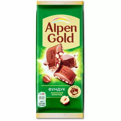 Шоколад ALPEN GOLD молочный с фундуком 80 г