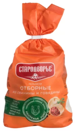 Пельмени СТАРОДВОРЬЕ "Отборные" из свинины и говядины 900 г Медвежье ушко