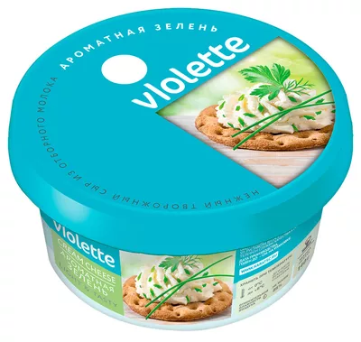 Сыр VIOLETTE "Ароматная зелень" творожный 140 г 70%