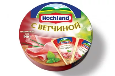 Сыр HOCHLAND кроуг плавленый с ветчиной 140 г 55% Сыр HOCHLAND кроуг плавленый с ветчиной 140 г 55%