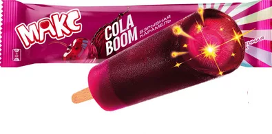 Мороженое МАКС "Cola Boom" фруктовый лед со вкусами колы и вишни с взрывной карамелью 60 г