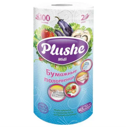 Полотенца бумажные PLUSHE "Midi" двухслойные 1 рулон
