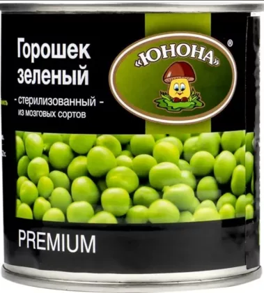 Горошек зелёный ЮНОНА "Premium" 400 г