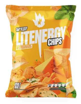 Чипсы LIT ENERGY CHIPS "Сыр Чеддер" рифленые 120 г